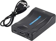 NDNCZDHC SCART to HDMI, Scart Converter 720P 1080P Output Scart to HDMI Audio Video Converter with USB Cable Support PAL, NTSC3.58, NTSC4.43, SECAM, PAL/M, PAL/N