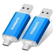 USB Stick 3.0 USB C Flash Drive, USB-A & Type-C OTG Thumb Stick, Dual Memory