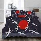 Cranes Red Day 3D Printing Duvet Quilt Doona Covers Pillow Case Bedding Sets