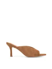 Mabel Point Toe Mules - Tobacco Suede
