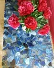 36" x 22" Blue Agate Coffee Table Top / Agate Side Table Top Home Decor