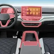 Car Interior Film Dashboard Piano Board Shift Center Console Anti-Scratch Transparent TPU Protection Film Accessories，for Volkswagen ID.6 CROZZ 21-2024 (Style for LHD)