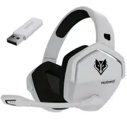 G06 Dual Wireless Gaming Headset with Microphone for PS5, PS4, PC, Low Latency Audio, 40-Hour of Playtime, 50mm Drivers (White)