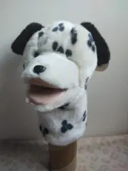 Vintage New Old Stock 90s PLUSH DALMATIAN DOG HAND PUPPET W/Sound Box & Tag Cute