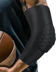 Padded Elbow Sleeve, Padded Elbow Sports Brace, Elbow Arm Compression Pad for Snowboarding, Biking, Basketball, Volleyball Or Roller Skating
