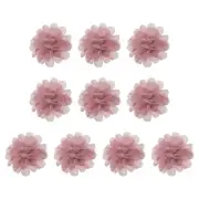 10Pcs 2.8" Chiffon Flowers Fabric Flower Sewing Fabric Appliques Dirty Pink
