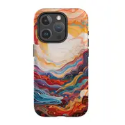 For iPhone 15 Pro Tough Case Compatible with MagSafe Sunny Waves