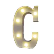 Catzon Decorative Led Light Up Number Letters White Plastic Marquee Number Lights Sign Party Wedding Decor Battery Operated (C)