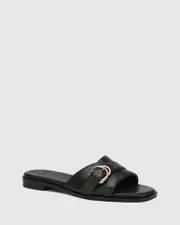 Delmore Black Leather Slide