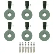NGK 6 Iridium IX Spark Plugs 6 Coil Boots Kit for Ford Explorer F-150 Taurus 3.5 (for: Ford)