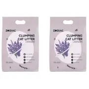 2x Zodiac Lavender 10L/6kg Bentonite Clay Clumping Cat Litter Natural Absorbent