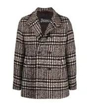 Herno Checkered Tweed Coat IT50 Black