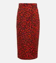 [Dolce & Gabbana] Dolce & Gabbana Leopard-printed pencil midi skirt AU 6 multicoloured