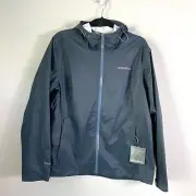 NEW $99 Eddie Bauer Womens XL Blue Cloud Cap Full Zip Rain Jacket Storm