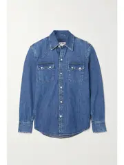 [RE/DONE] RE/DONE - 50s Sawtooth Denim Shirt - Mid denim - small small Blue