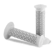 AME BMX Round Pattern Retro Old School Bike Grips - Skyway Hutch - WHITE
