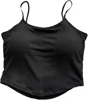 [Ztexkee] Girls Padded Top Tank U-Neck Hollow-Back Top Cami Crop Top Built in Bra Shirt Top for Women Girl