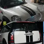 引擎蓋 + 後備箱發動機 + 後線汽車貼紙和貼花汽車造型適用於 MINI COOPER S CLUBMAN R55 5