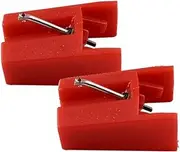 Replacement Stylus Turntable Needle for ION ICT04RS - ION TTUSB TTUSB10 ITTCD10 LPDock LP2CD LP2Flash IProfile and Profile Flash (Pack of 2) Red
