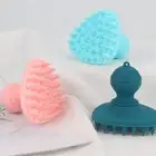 Hair Silicone Shampoo Massager Brush Scalp Head Manual Bristles Soft Dry Growth