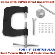 For 1/8" SEMITUBULAR RIVETS Fixt Dies Vent Window Riveter Tool with Bench Anvil