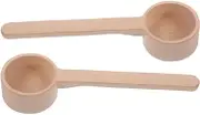 HOLIDYOYO 2pcs Wood Scoop for Canister Wooden Coffee Measuring for Ground Beans Protein Powder Tea and Bath Salt