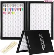 NMKL38 216 Nail Color Display Book with 240 Nail Tips,Professional Nail Color Swatches Book for Nail Polish UV Gel,Nails Salon