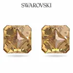 SWAROVSKI 施華洛世奇 CHROMA 耳釘, 三角形切割SWAROVSKI水晶, 黃色, 鍍金色色調
