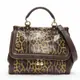 [二手] DOLCE GABBANA Sicily brown leopard print scaled leather satchel bag