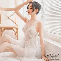 在飛比找momo購物網優惠-【XOXOXO】天使舞曲蕾絲透視網紗睡裙情趣性感睡衣(夜店服