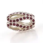 NEW Chamilia 2083-0409 Bead Charm - Sterling Silver Glistening Meander-Purple