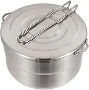 BELLIFFY Stainless Steel Bento Pot Foldable Camping Cook Pot Hiking Cookware Outdoor Cook Tool Picnic Pot Camping Cookware Outdoor Cookware Outdoor Pot Backpacking Cookware Hiking Pot