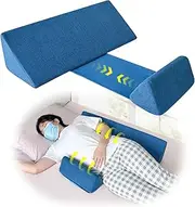 Positioning Wedge Pillow for Bed Sores Prevention Medical Bed Wedge for Elderly Side Sleepers Body Positioners Pillow for Bedridden Turning Post Surgery Triangle Cushion Relief Back Pain (Blue)