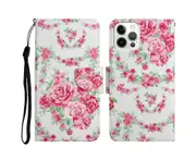 Leather Wallet Case for iPhone 13 Pro Max - Roses Pattern - Roses Pattern