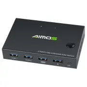 AIMOS USB HDMI KVM Switch Box Video Switch Display 4K Splitter KVM Switch for 2 PCs Share Switcher Keyboard Mouse Printe