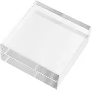 GOOHOCHY Clear Square Paperweight for Office Decor: Hand Crafted Transparent Block for Home Crafts and Art Display Elegant Book Weight