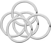 [HeeYaa] Flat Key Rings 10 Pieces 1 inches Flat Key Rings Metal Keychain Rings Split Keyrings Flat O Ring for Home Car Office Keys Attachment(Silver)