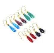 Wholesale 5pr 925 Silver 24ct Gold Overlay Blue Sunstone Mix Earring Lot I910