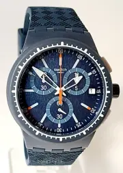 SWATCH, SWISS MADE, GARA BLUE, MEN'S CHRONOGRAPH WATCH, SUSN410, NEW IN BOX