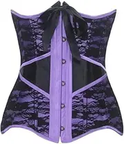 [SWEPER] Women'S Bustier Corset Top - Underbust Corsets Bustiers Plus Size Lace Mesh Embroidery Underbust Gothic Corset Modeling Strap Curve Workout Shaper Belt