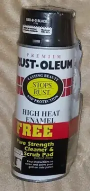 VTG RUSTOLEUM BAR-B-QUE BLACK HIGH HEAT ENAMEL SPRAY PAINT CAN STOP RUST KRYLON