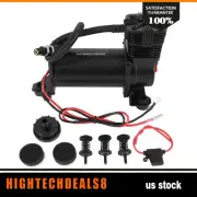 Black 200PSI 12V Air Compressor Kit Fits for Train Horns Air Horn Air Suspension