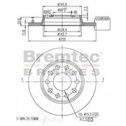 Bremtec Euro-Line GeoZinc Coated Brake Rotor - BDR15410EL