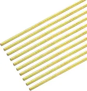 uxcell Brass Rod,Brass Solid Round Rod 1.5mm/0.06inch Diameter 250mm Length Lathe Bar Stock for RC Model DIY Craft Pack of 10