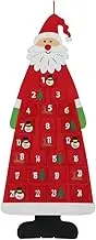 OKUMEYR 1Pc Santa Shape Countdown Calendar Christmas DIY Decor Felt Wall Hanging Advent Calendar for Home Living Bedroom Decoration