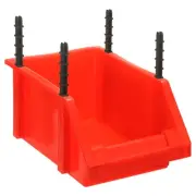Plastic Shelf Bins 8.3" x 5.1" x 4.3" Wall Mounted Storage Bins, Red