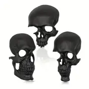NNETM Americana Skull Ornaments 3-Piece Set – Goth-Inspired Resin Skeleton