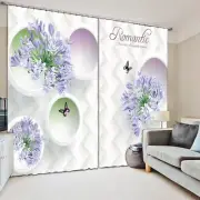 Purple Roland Circle 3D Curtain Blockout Photo Printing Curtains Drape Fabric