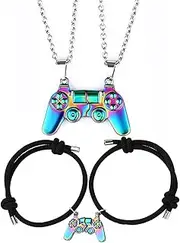 [INENIMARTJ] Game Controller Matching Necklaces Bracelets for Couples, Game Necklace for His and Hers, Best Friend Matching Necklace, Friendship Sister Necklace for Women Girls