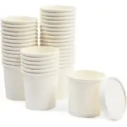 White Disposable Soup Containers with Lids for To-Go Food (16 oz, 36 Pack)